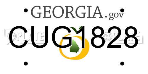 CUG1828 Georgia License Plate