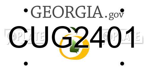 CUG2401 Georgia License Plate