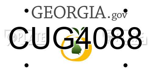 CUG4088 Georgia License Plate