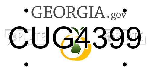CUG4399 Georgia License Plate