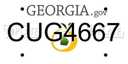 CUG4667 Georgia License Plate