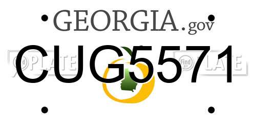 CUG5571 Georgia License Plate