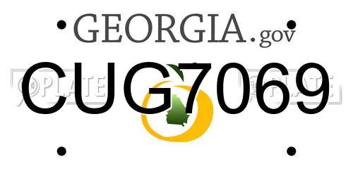 CUG7069 Georgia License Plate