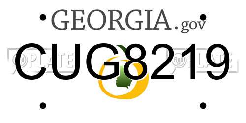 CUG8219 Georgia License Plate