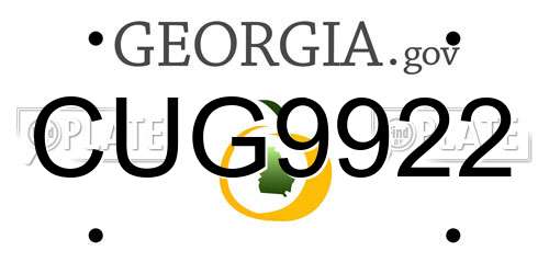 CUG9922 Georgia License Plate