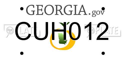 CUH012 Georgia License Plate