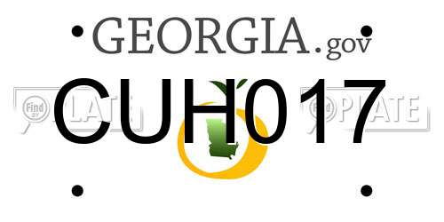 CUH017 Georgia License Plate