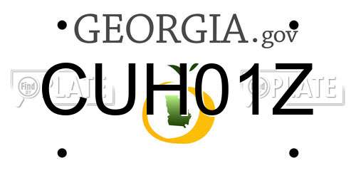 CUH01Z Georgia License Plate