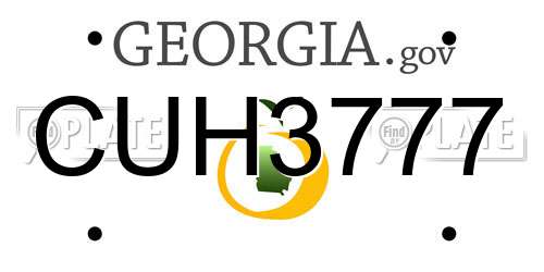CUH3777 Georgia License Plate