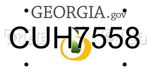 CUH7558 Georgia License Plate