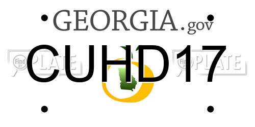 CUHD17 Georgia License Plate