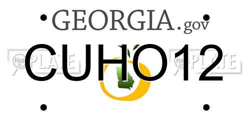 CUHO12 Georgia License Plate