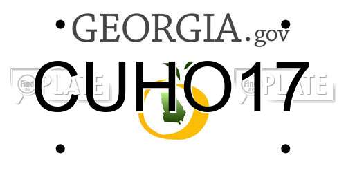 CUHO17 Georgia License Plate