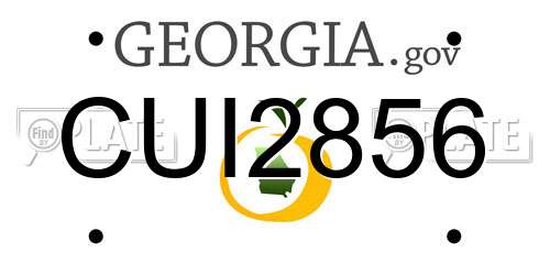 CUI2856 Georgia License Plate