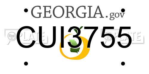 CUI3755 Georgia License Plate