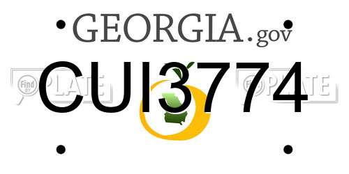 CUI3774 Georgia License Plate