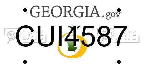CUI4587 Georgia License Plate