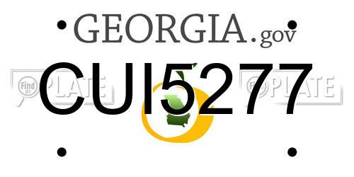 CUI5277 Georgia License Plate