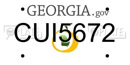 CUI5672 Georgia License Plate