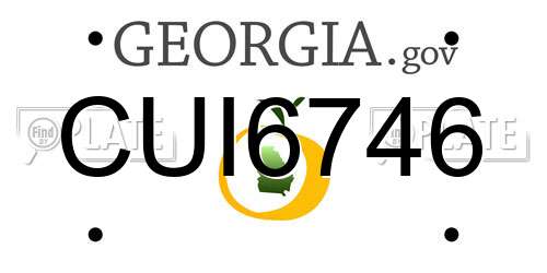 CUI6746 Georgia License Plate