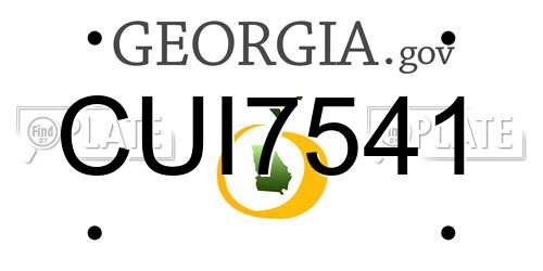 CUI7541 Georgia License Plate