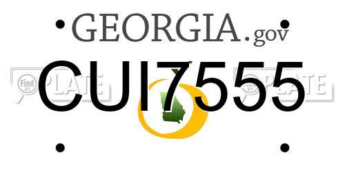CUI7555 Georgia License Plate