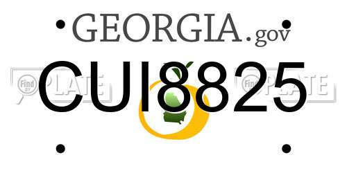 CUI8825 Georgia License Plate
