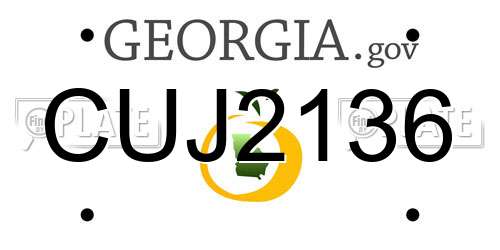 CUJ2136 Georgia License Plate