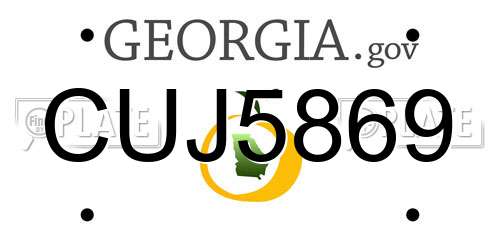 CUJ5869 Georgia License Plate