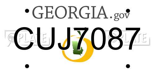 CUJ7087 Georgia License Plate