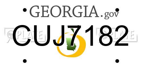 CUJ7182 Georgia License Plate