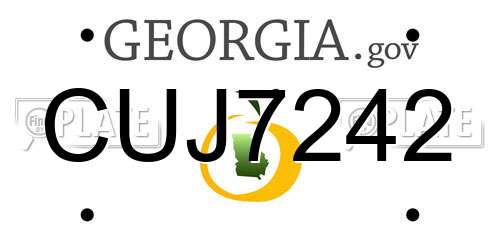 CUJ7242 Georgia License Plate