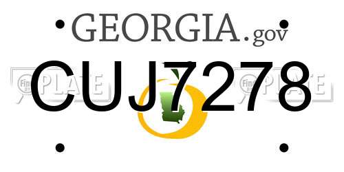 CUJ7278 Georgia License Plate