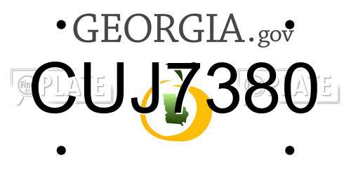 CUJ7380 Georgia License Plate