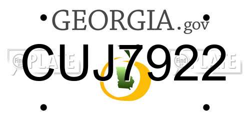 CUJ7922 Georgia License Plate