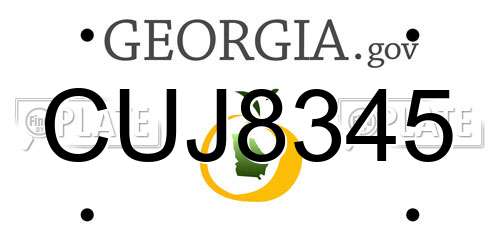 CUJ8345 Georgia License Plate