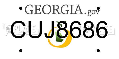 CUJ8686 Georgia License Plate