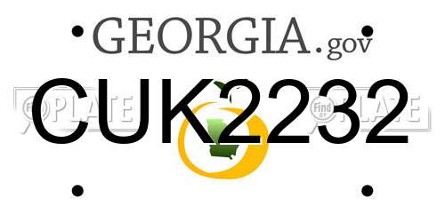 CUK2232 Georgia License Plate