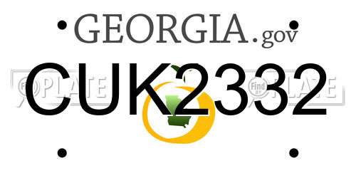 CUK2332 Georgia License Plate