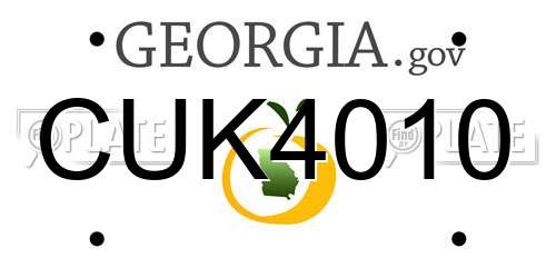 CUK4010 Georgia License Plate