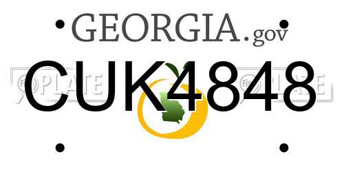 CUK4848 Georgia License Plate