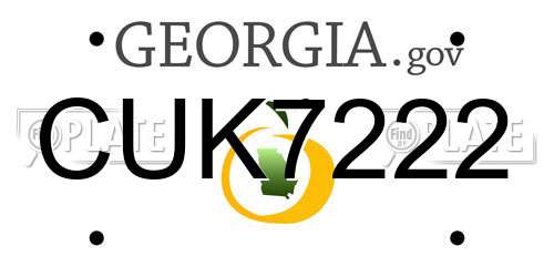 CUK7222 Georgia License Plate