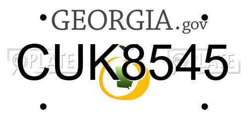 CUK8545 Georgia License Plate