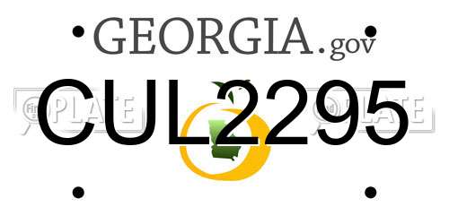 CUL2295 Georgia License Plate