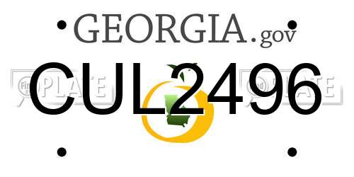 CUL2496 Georgia License Plate