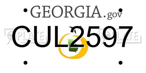 CUL2597 Georgia License Plate