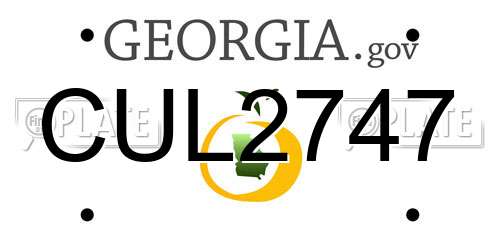 CUL2747 Georgia License Plate