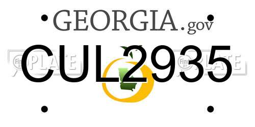CUL2935 Georgia License Plate