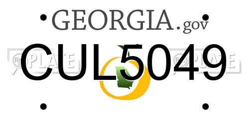 CUL5049 Georgia License Plate