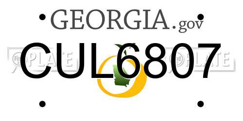CUL6807 Georgia License Plate